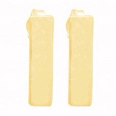 Silver bar stud minimalist earring